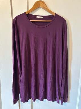 Marine Layer Men's Long Sleeve Crew Neck T-Shirt Purple Size XL